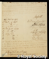 Nooth, John Mervin: certificate of election to the Royal Society