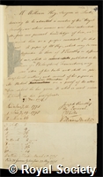 Hey, William: certificate of election to the Royal Society