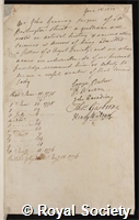 Gunning, John: certificate of election to the Royal Society