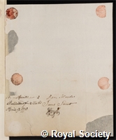 Cave, Sir Thomas: certificate of election to the Royal Society