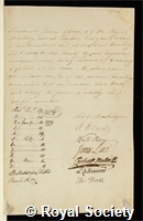 Glenie, James: certificate of election to the Royal Society