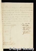 Aquino, Francesco d', Prince of Caramanico: certificate of election to the Royal Society