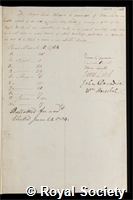 Sannazzaro, Luigi Malaspina di, Marquis: certificate of election to the Royal Society