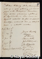 Withering, William: certificate of election to the Royal Society
