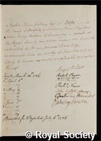 Galloway, Stephen Payne: certificate of election to the Royal Society