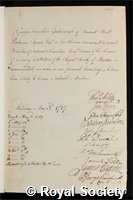 Goodenough, George Trenchard: certificate of election to the Royal Society