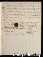Lorgna, Antonio Mario: certificate of election to the Royal Society