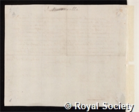 Bernoulli, Johann: certificate of candidature for the Royal Society