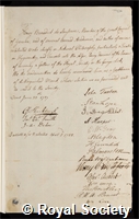 Saussure, Horace Benedict de: certificate of election to the Royal Society