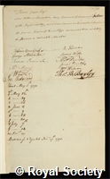 Cooper, Thomas: certificate of election to the Royal Society