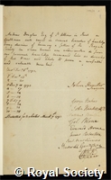 Douglas, Andrew: certificate of election to the Royal Society