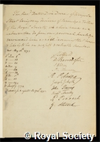 Downe, Dive: certificate of election to the Royal Society