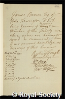 Brown, James: Certificate of candidature for election to the Royal Society