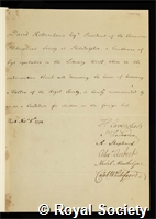 Rittenhouse, David: certificate of election to the Royal Society