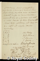 St Aubyn, Sir John: certificate of election to the Royal Society