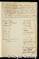 Hills, Philip: certificate of election to the Royal Society