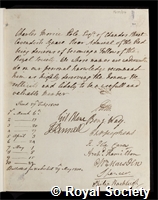 Pole, Sir Charles Morice: certificate of election to the Royal Society: certificate of election to the Royal Society
