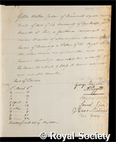 Jordan, Gibbes Walker: certificate of election to the Royal Society: certificate of election to the Royal Society