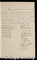 Piazzi, Giuseppe: certificate of election to the Royal Society