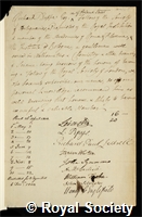 Duppa, Richard: certificate of election to the Royal Society