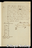 Jessopp, John Sympson: certificate of election to the Royal Society