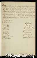 Knight, Thomas Andrew: certificate of election to the Royal Society