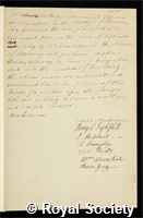 Harding, Karl Ludwig: certificate of election to the Royal Society