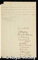 Cuvier, Georges: certificate of election to the Royal Society