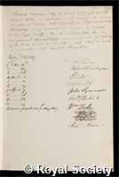 Solly, Richard Horsman: certificate of election to the Royal Society