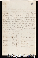 Italinski, Andre Jarowiewitch: certificate of election to the Royal Society