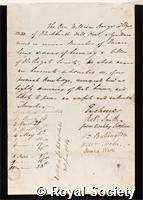 Collyer, William Bengo: certificate of candidature for election to the Royal Society