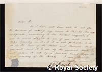 Burney, Charles Parr: certificate of election to the Royal Society