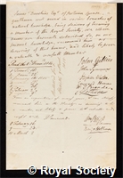 Dawkins, James: certificate of election to the Royal Society
