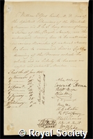 Leach, William Elford: certificate of election to the Royal Society