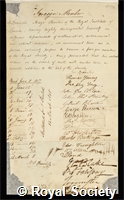 Arago, Dominique Francois Jean: certificate of election to the Royal Society