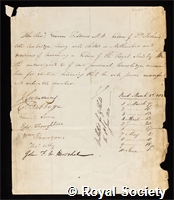 Fallows, Fearon: certificate of election to the Royal Society