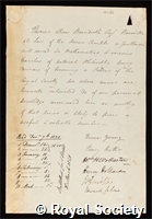 Brandreth, Thomas Shaw: certificate of election to the Royal Society