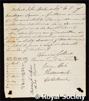 Wilmot, Sir Robert John: certificate of election to the Royal Society