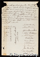 Clarke, William Stanley: certificate of election to the Royal Society