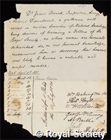 Franck, James: certificate of election to the Royal Society