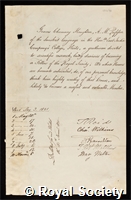 Haughton, Sir Graves Champney: certificate of election to the Royal Society
