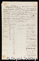 Batty, Robert: certificate of election to the Royal Society
