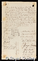 Earle, Henry: certificate of election to the Royal Society