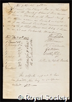 Shuckburgh, Sir Francis: certificate of election to the Royal Society