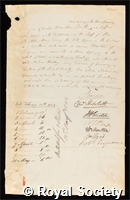 Smith, Charles Hamilton: certificate of election to the Royal Society
