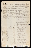 Southey, Henry Herbert: certificate of election to the Royal Society