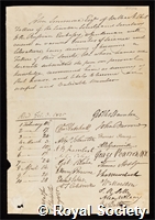 Smirnove, John: certificate of election to the Royal Society