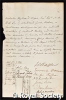 Vigors, Nicholas Aylward: certificate of election to the Royal Society