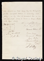 Buch, Leopold von: certificate of election to the Royal Society