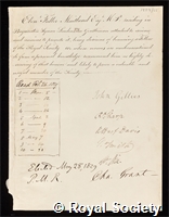 Maitland, Ebenezer Fuller: certificate of election to the Royal Society